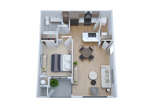 a1 floor plan  1 bedroom with 2 baths  129